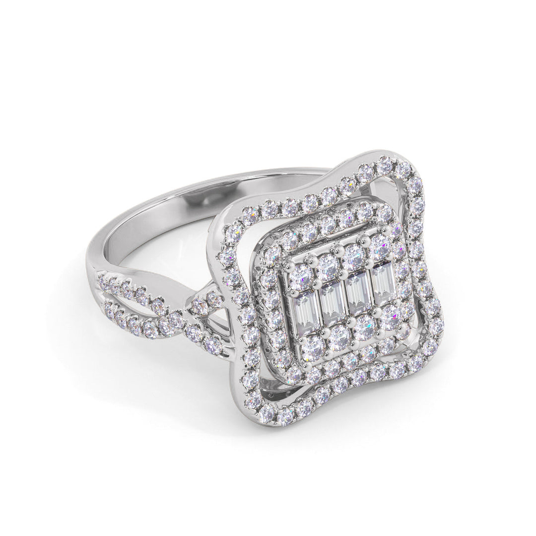 Fashion ring in rose gold with white diamonds of 0.67 ct in weight