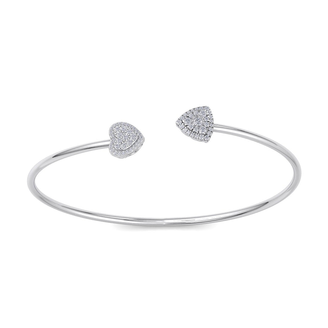 Heart cuff bracelet in white gold with white diamonds of 0.39 ct in weight