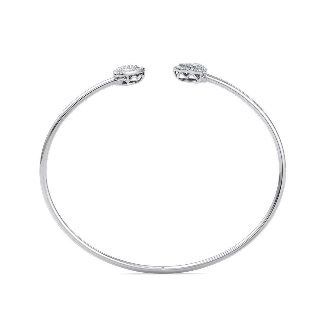 Heart cuff bracelet in white gold with white diamonds of 0.39 ct in weight