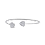 Load image into Gallery viewer, Heart cuff bracelet in white gold with white diamonds of 0.39 ct in weight
