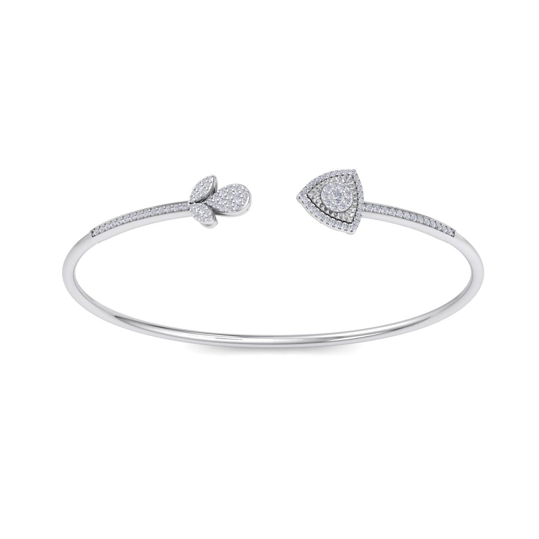 Beautiful cuff bracelet in yellow gold with white diamonds of 0.52 ct in weight