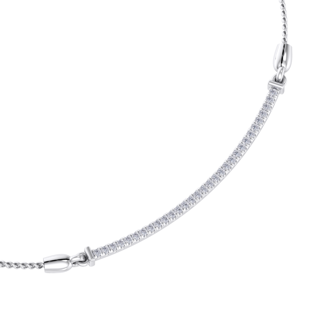 Bar necklace in rose gold with white diamonds of 0.31 in weight