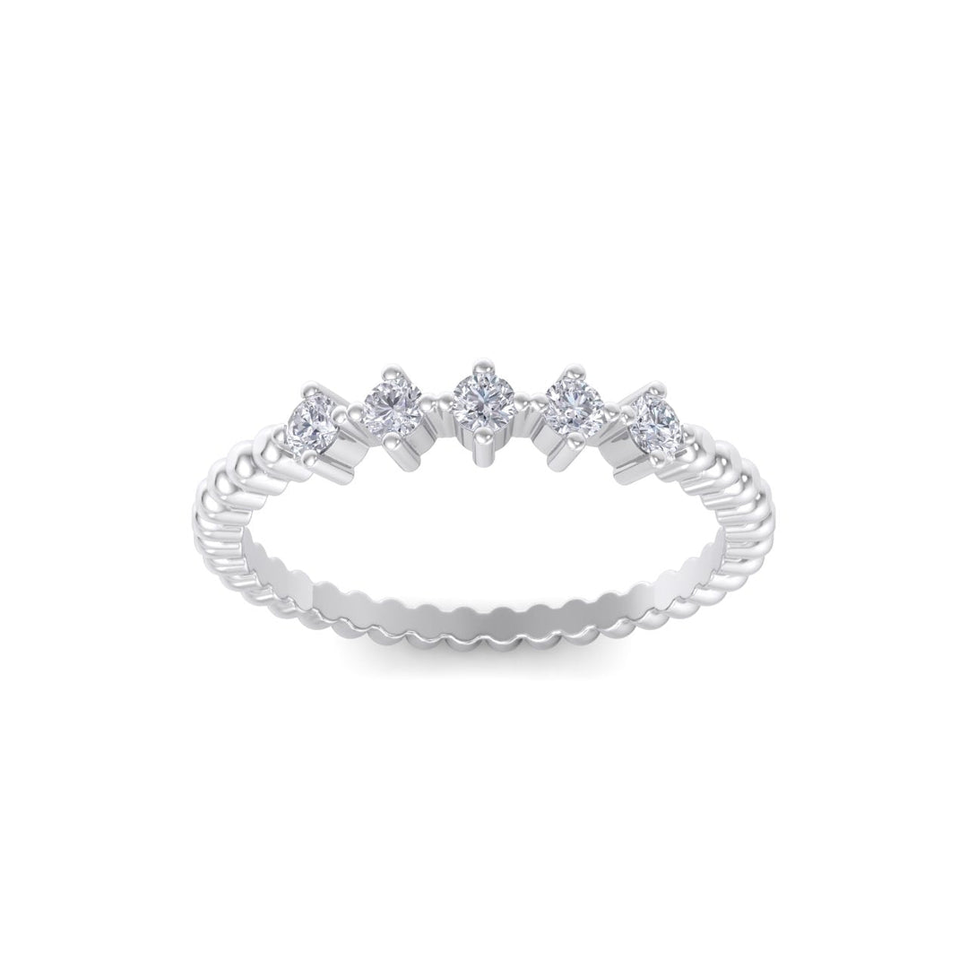 Diamond ring in rose gold with white diamonds of 0.20 ct in weight