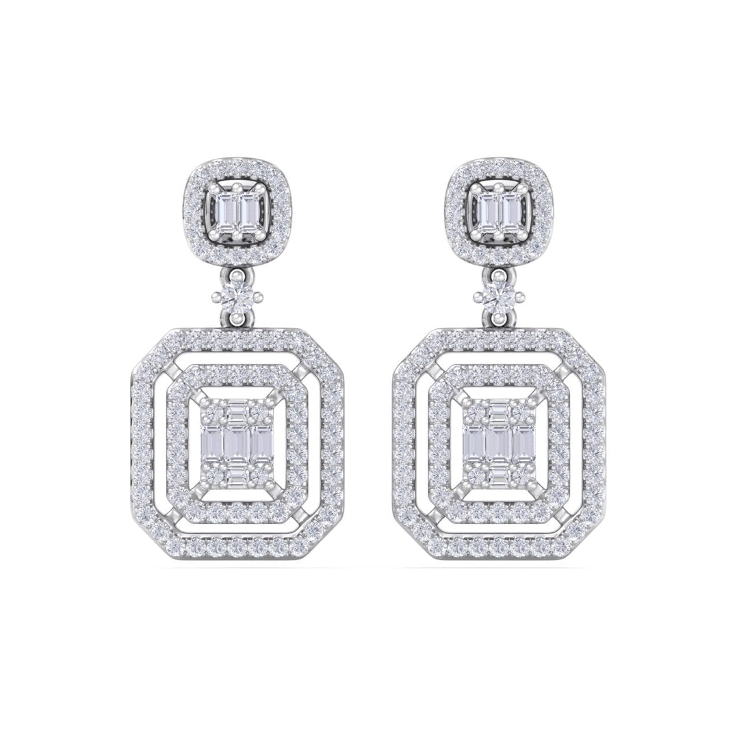 Beautiful Earrings in rose gold with white diamonds of 0.83 in weight