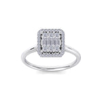 Load image into Gallery viewer, Cluster square engagement ring in white gold with white diamonds of 0.45 ct in weight
