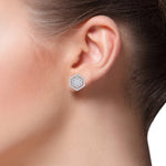 Load image into Gallery viewer, Stud earrings in white gold with white diamonds of 1.45 ct in weight
