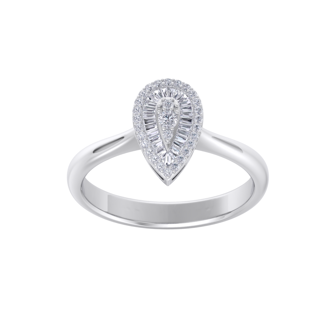 Diamond ring in yellow gold with white diamonds of 0.39 ct in weight