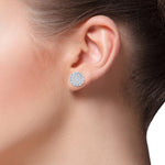 Load image into Gallery viewer, Round stud earrings in yellow gold with white diamonds of 1.38 ct in weight
