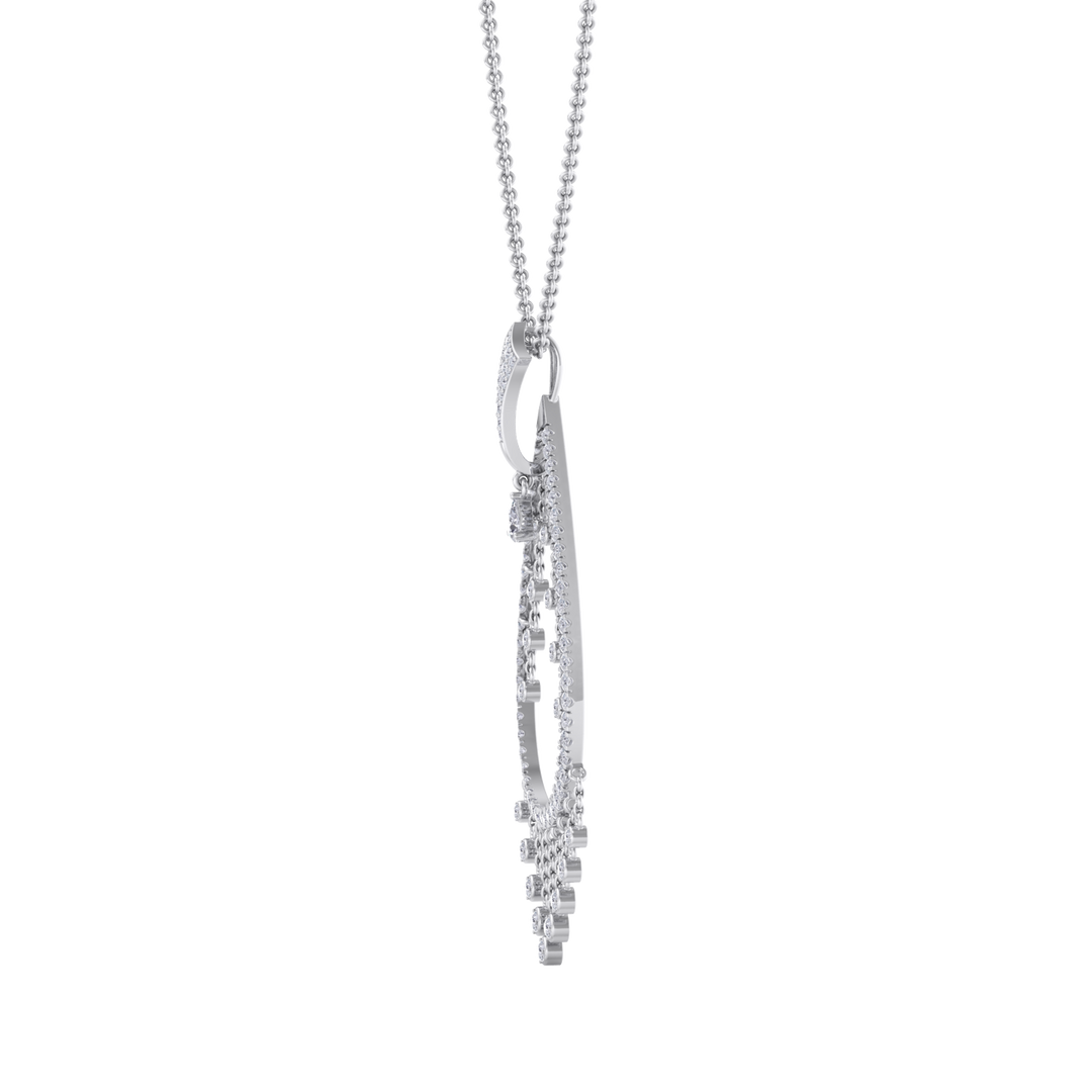 Waterfall pendant in white gold with white diamonds of 1.72 ct in weight