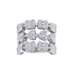 Load image into Gallery viewer, Triple band hearts ring in yellow gold with white diamonds of 3.24 ct in weight
