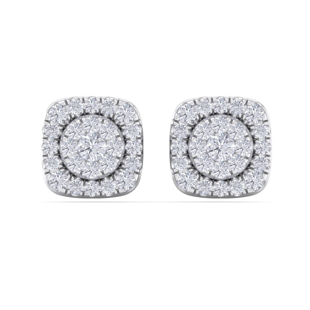 Elegant stud earrings in rose gold with white diamonds of 0.51 ct in weight