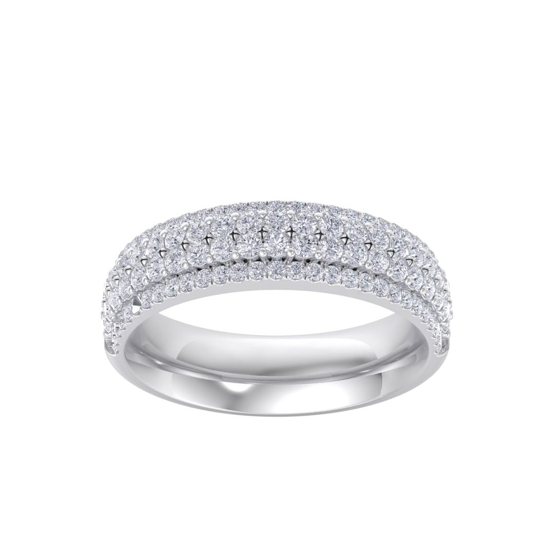 Diamond ring in rose gold with white diamonds of 0.85 ct in weight
