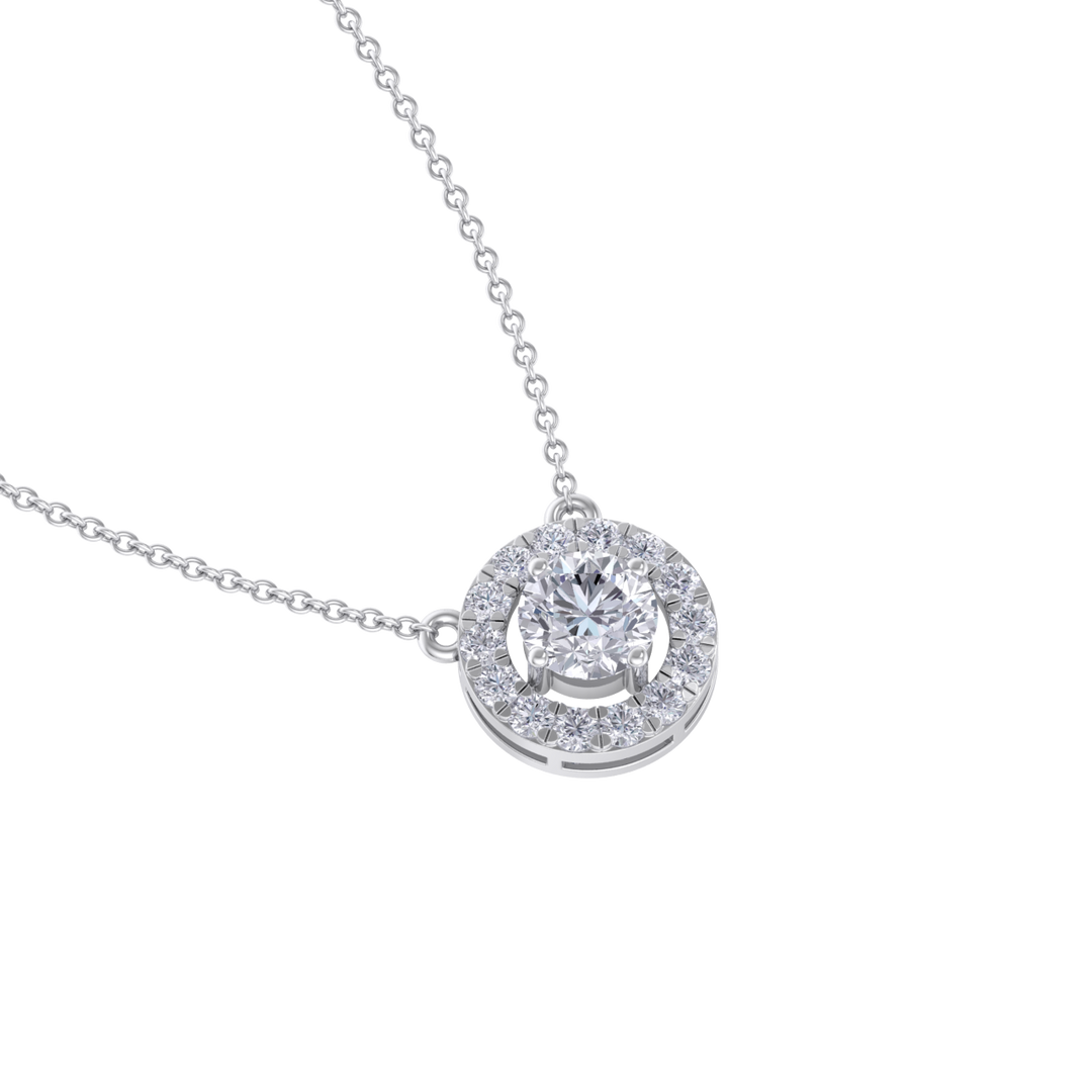 Classic necklace in rose gold with white diamonds of 1.42 ct in weight