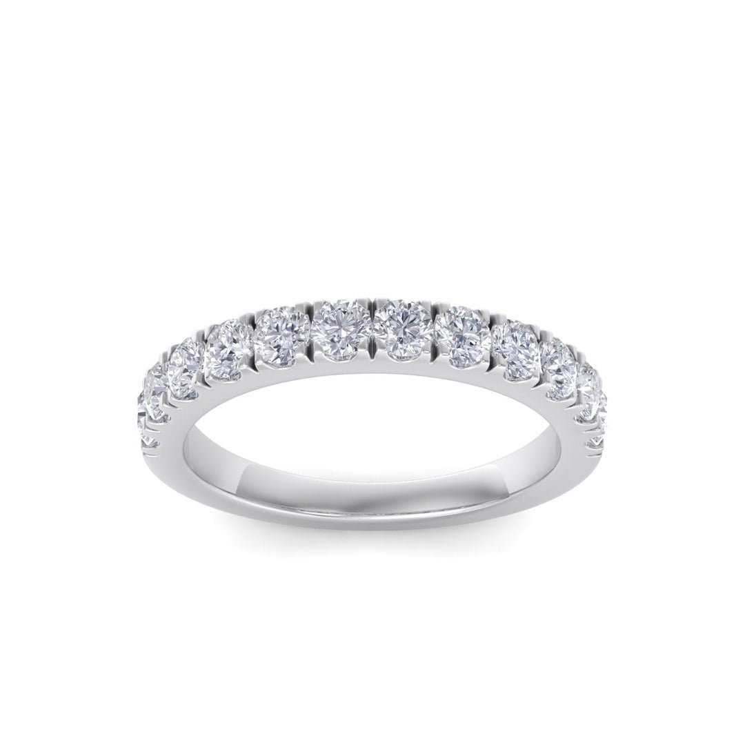 Classic Wedding band in rose gold with white diamonds of 0.96 ct in weight