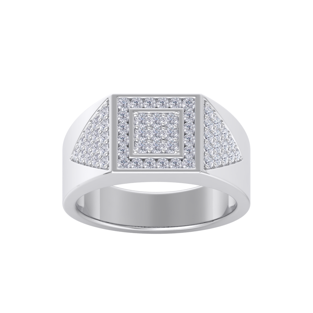 Diamond ring in yellow gold with white diamonds of 0.77 ct in weight