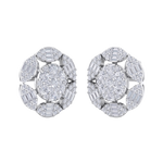 Load image into Gallery viewer, Flower stud earrings in yellow gold with white diamonds of 2.47 ct in weight
