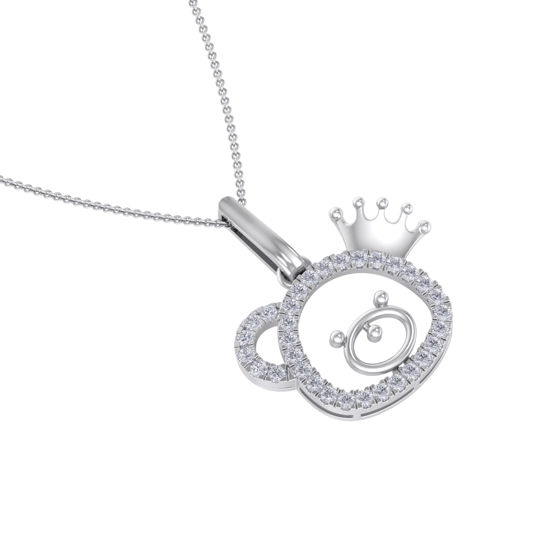 Cute Pendant in rose gold with white diamonds of 0.58 ct in weight