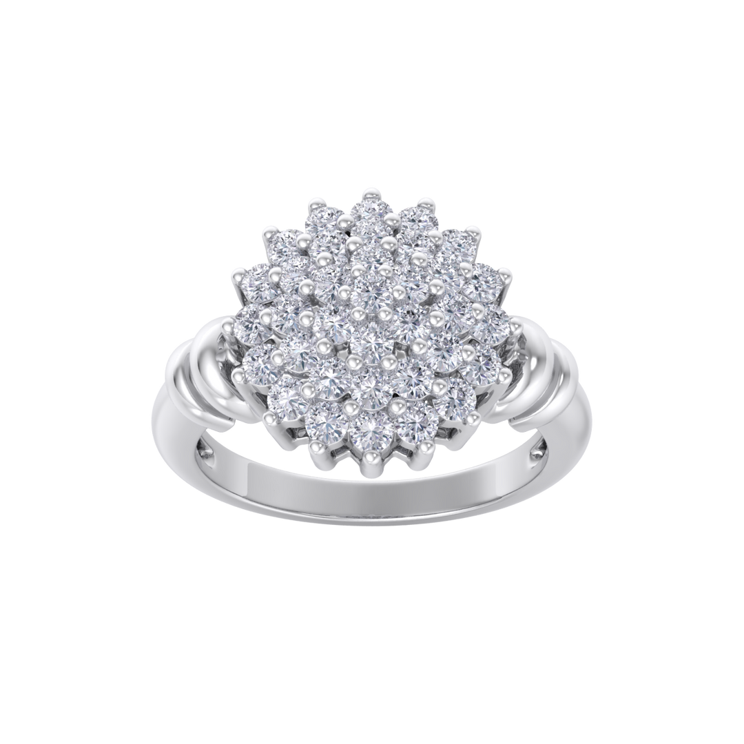 Beautiful ring in rose gold with white diamonds of 1.05 ct in weight