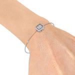 Load image into Gallery viewer, Square bracelet in yellow gold with white diamonds of 0.34 ct in weight
