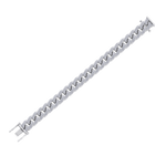 Load image into Gallery viewer, Two rows diamond curb chain link bracelet in white gold with white diamonds of 5.40 ct in weight
