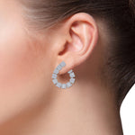 Load image into Gallery viewer, Circle studs in white gold with white diamonds of 5.82 ct in weight
