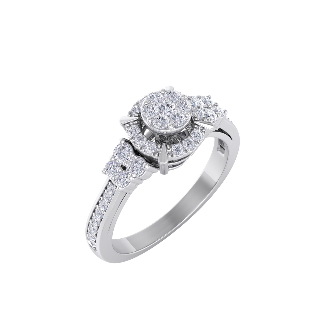 Diamond ring in yellow gold with white diamonds of 0.40 ct in weight
