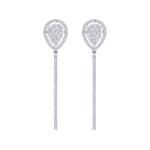 Load image into Gallery viewer, Dangle hoop earrings in yellow gold with white diamonds of 1.11 ct in weight
