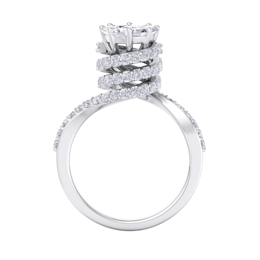 Beautiful Diamond ring in rose gold with white diamonds of 2.04 ct in weight
