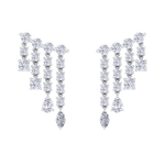 Load image into Gallery viewer, Climber dangle earrings in rose gold with white diamonds of 3.01 ct in weight
