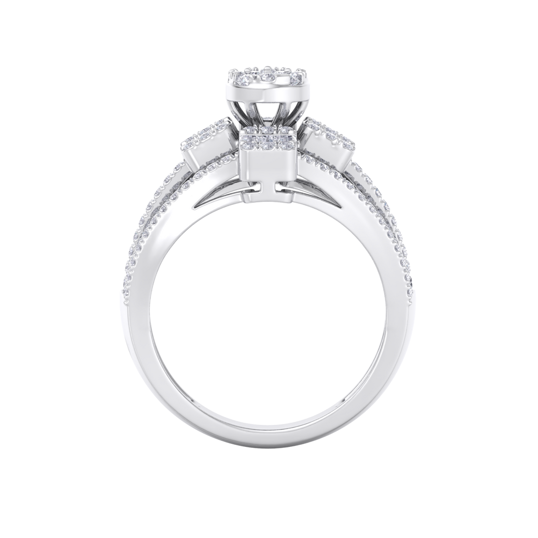 Beautiful ring in white gold with white diamonds of 0.91 ct in weight