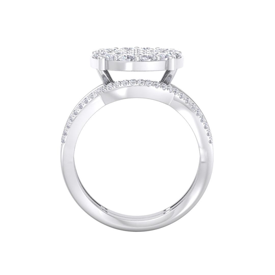 Beautiful Diamond ring in white gold with white diamonds of 2.74 ct in weight