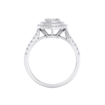Load image into Gallery viewer, Heart cluster diamond ring in yellow gold with white diamonds of 0.50 ct in weight
