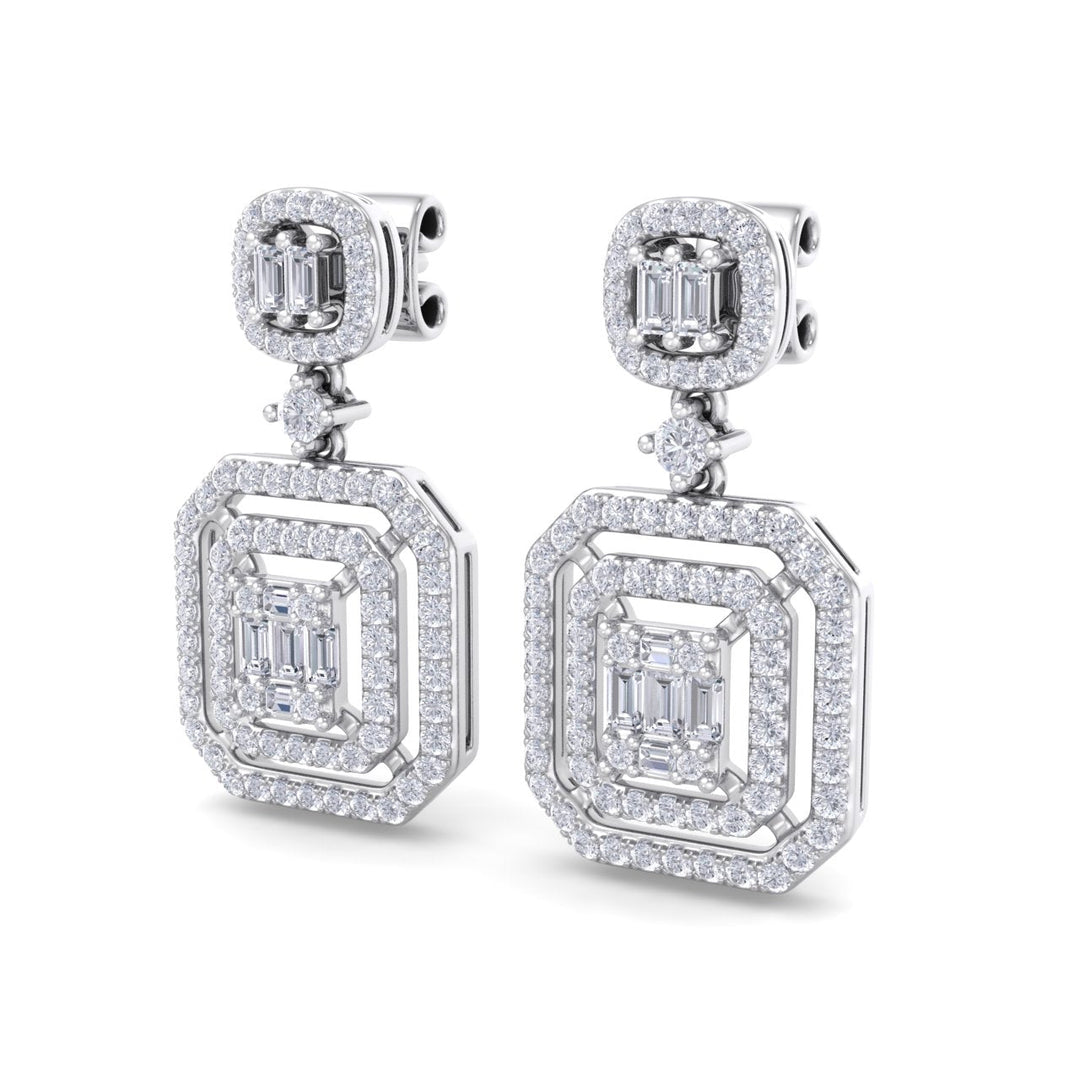 Beautiful Earrings in rose gold with white diamonds of 0.83 in weight