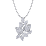 Load image into Gallery viewer, Diamond leaf pendant in rose gold with white diamonds of 2.31 ct in weight
