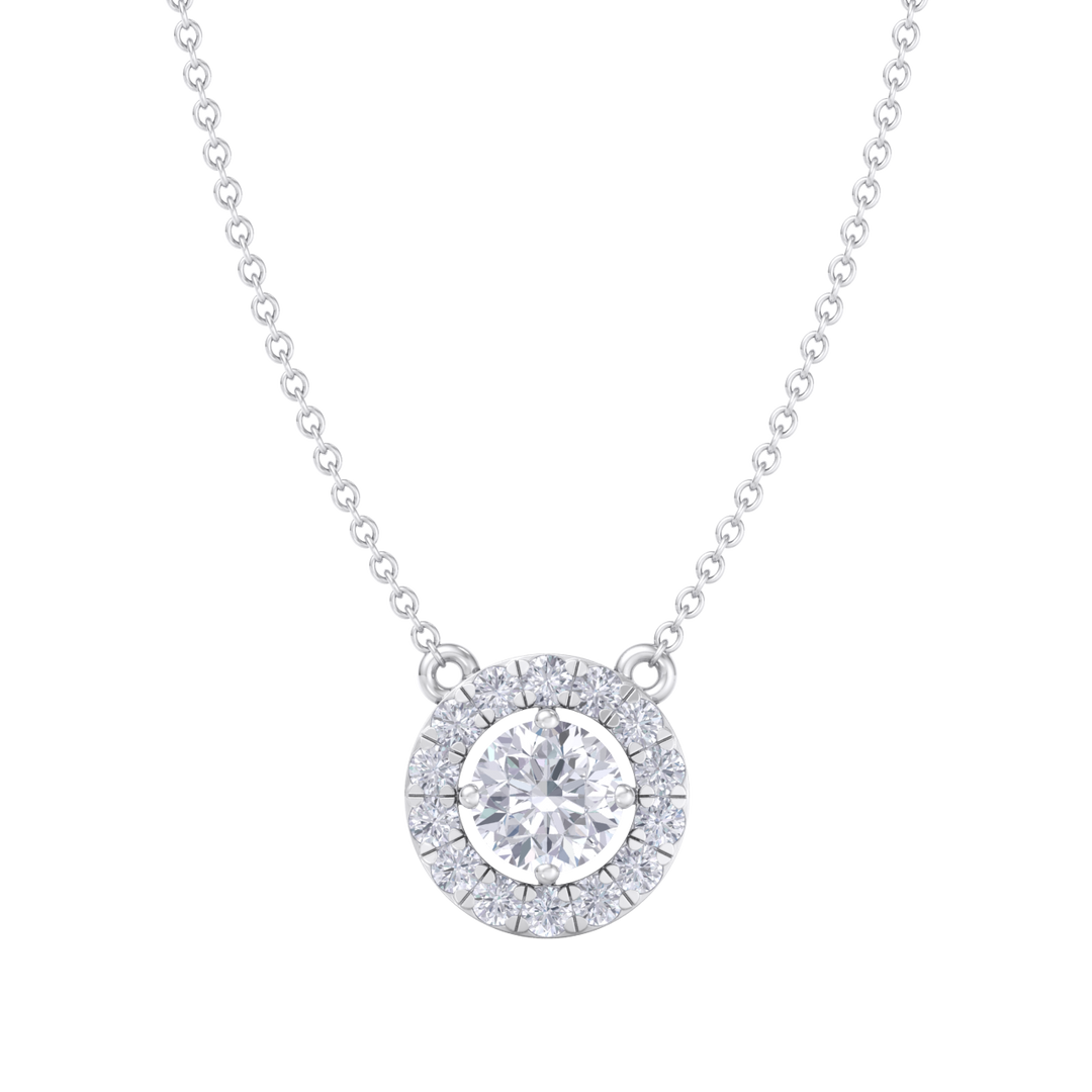 Classic necklace in rose gold with white diamonds of 1.42 ct in weight