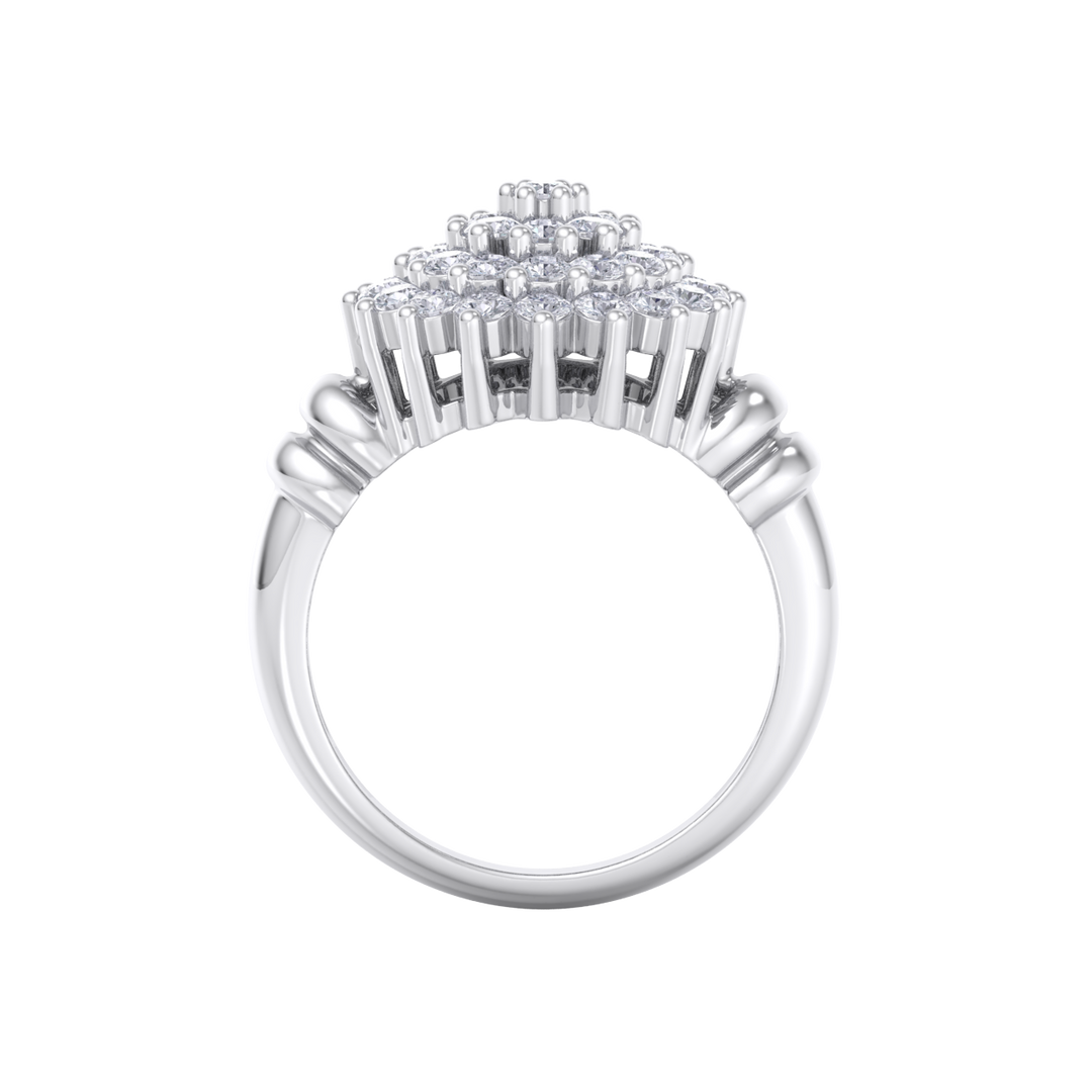 Beautiful ring in rose gold with white diamonds of 1.05 ct in weight