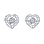 Load image into Gallery viewer, Heart earrings in rose gold with illusion white diamonds of 0.94 ct in weight

