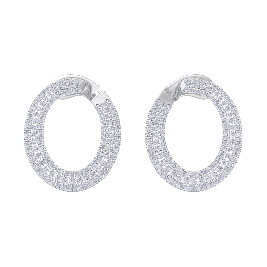 Hoop earrings in rose gold with white diamonds of 2.78 ct in weight