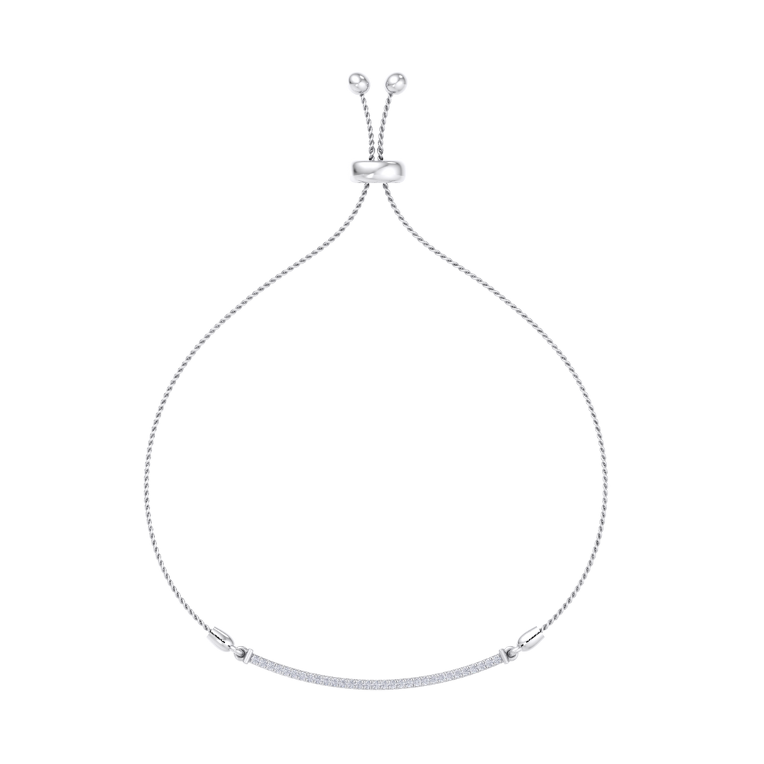 Bar necklace in rose gold with white diamonds of 0.31 in weight