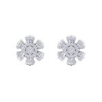 Load image into Gallery viewer, Flower stud earrings in rose gold with white diamonds of 0.78 ct in weight

