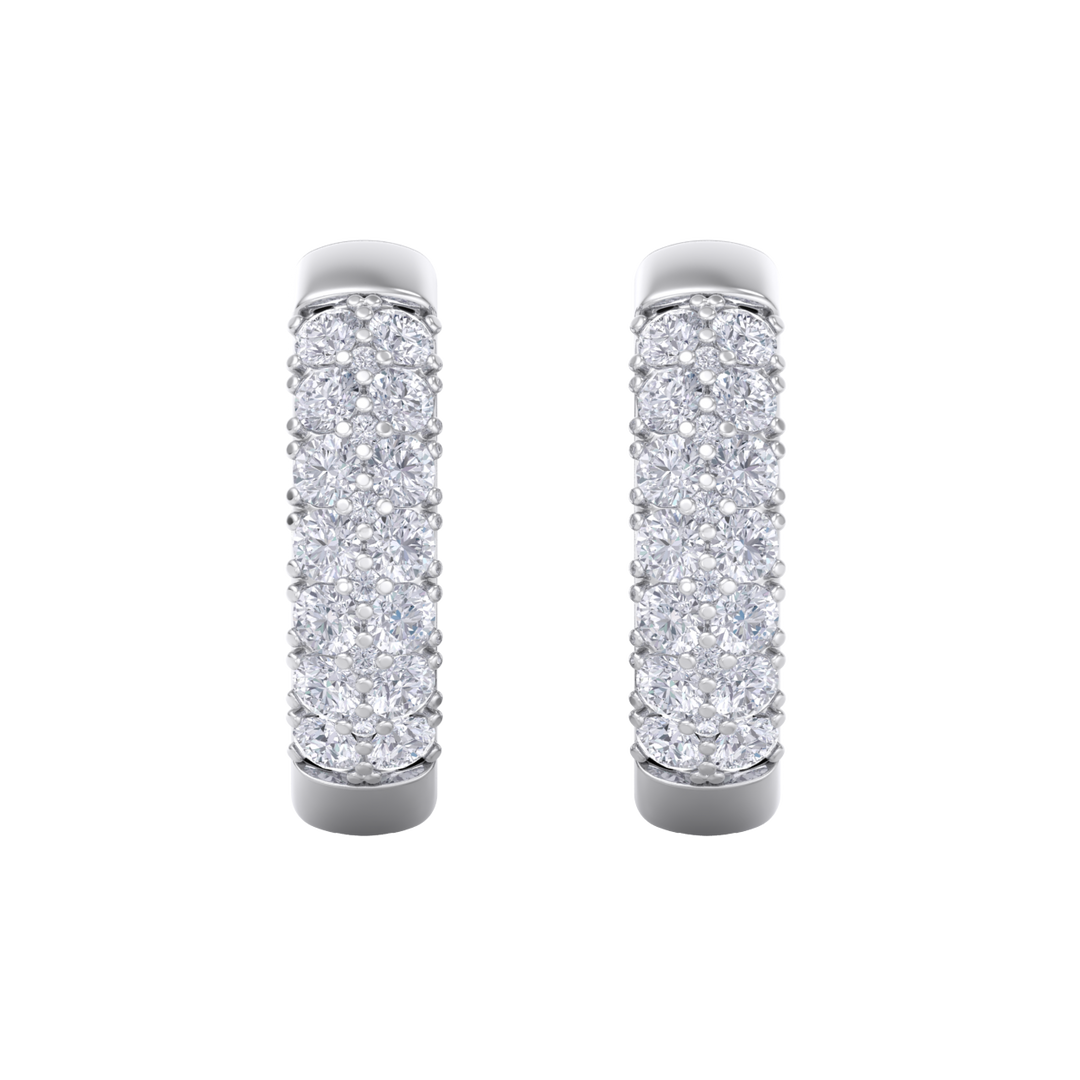 Diamond huggies earrings in white gold with white diamonds of 0.99 ct in weight