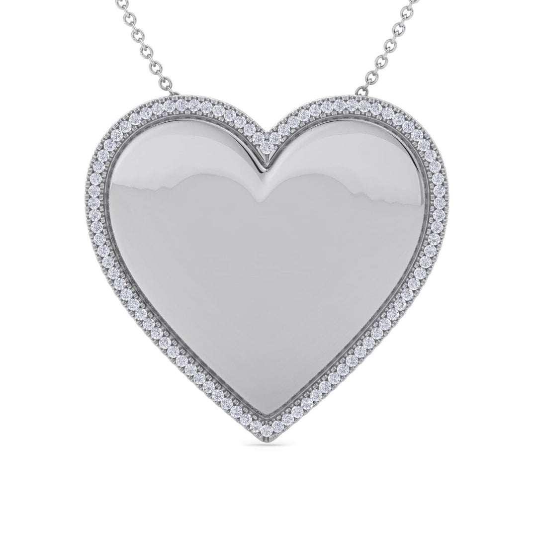 Heart pendant in rose gold with white diamonds of 0.33 ct in weight