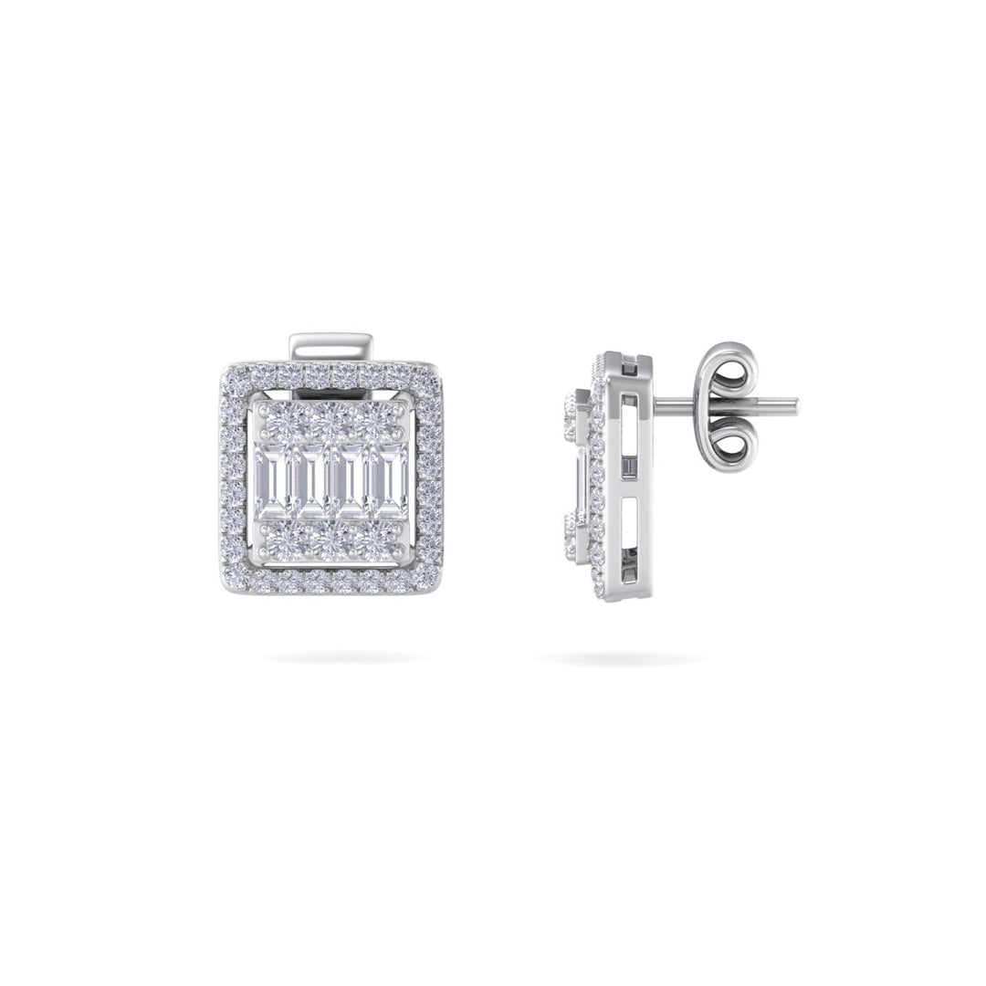 Beautiful Earrings in white gold with white diamonds of 0.65 ct in weight