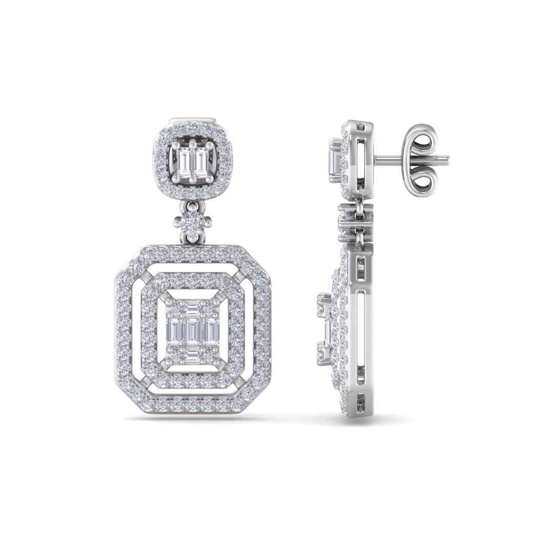 Beautiful Earrings in rose gold with white diamonds of 0.83 in weight