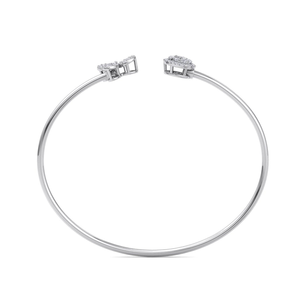 Cuff bracelet in yellow gold with white diamonds of 0.47 ct in weight