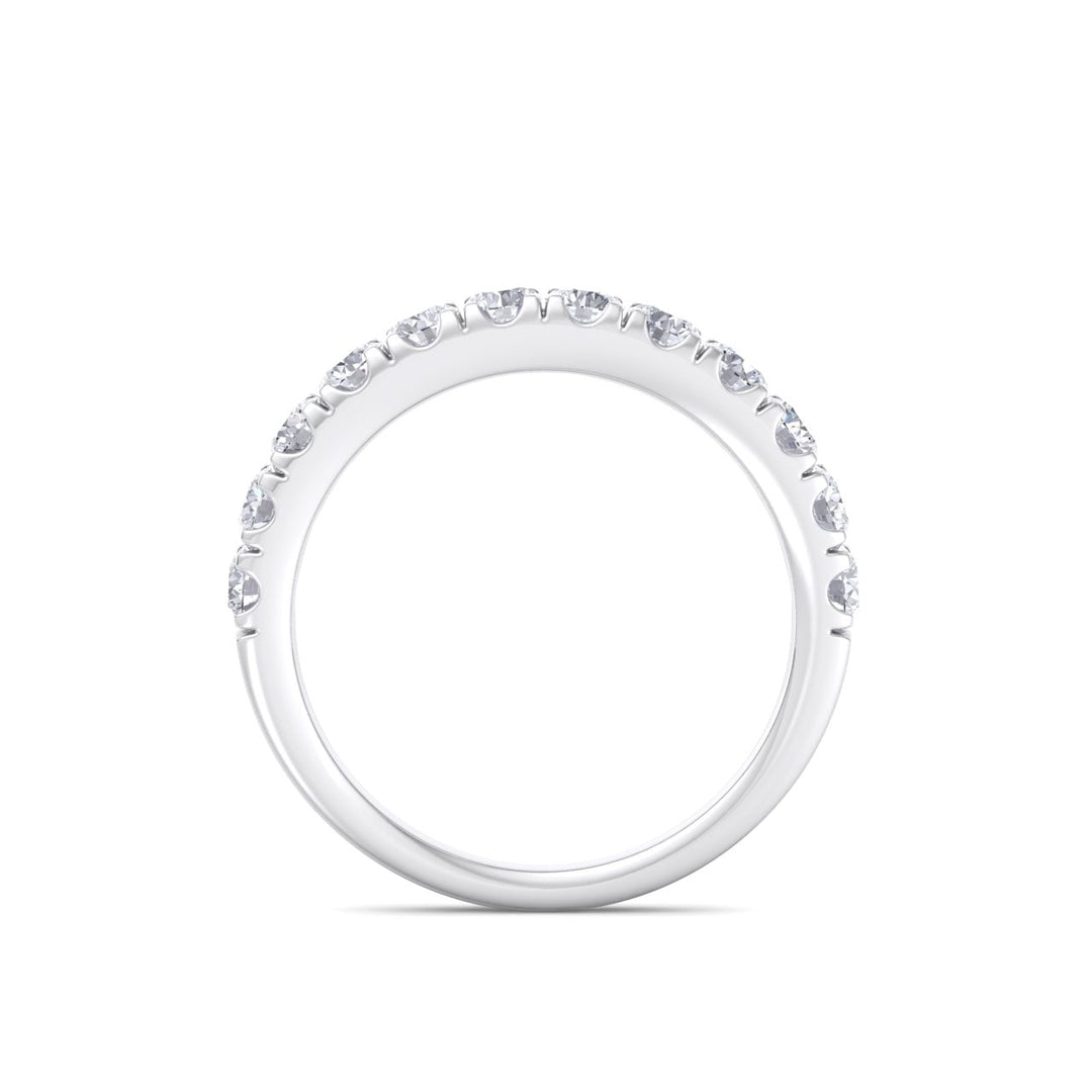 Classic Wedding band in rose gold with white diamonds of 0.96 ct in weight