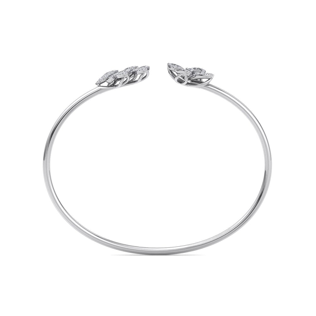 Cuff bracelet in white gold with white diamonds of 0.65 ct in weight
