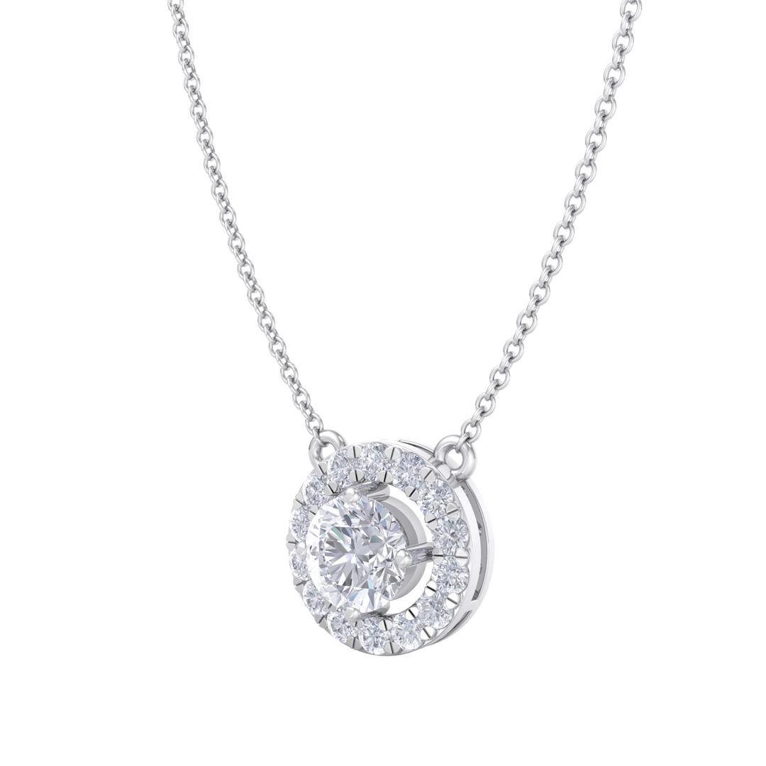 Classic necklace in rose gold with white diamonds of 1.42 ct in weight