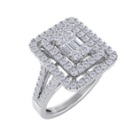 Load image into Gallery viewer, Square diamond ring with split shank in rose gold with white diamonds of 1.02 ct in weight

