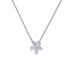 Load image into Gallery viewer, Petite flower necklace in yellow gold with white diamonds of 0.61 ct in weight
